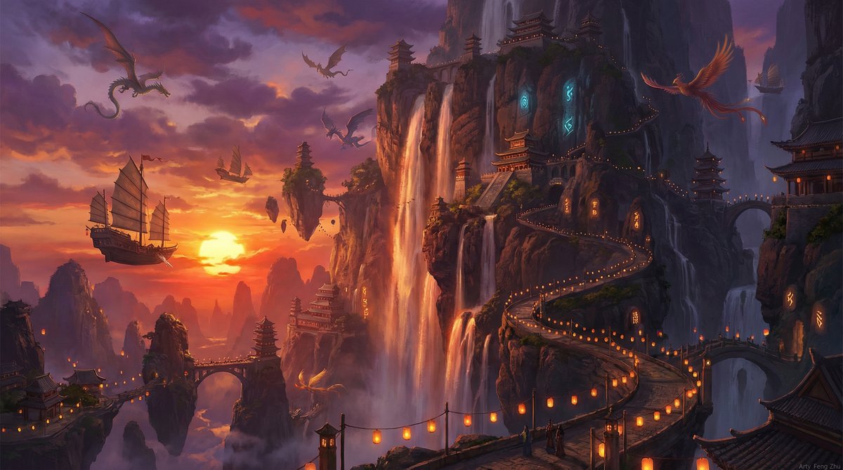 小马拉大车创意短视频-落日仙城